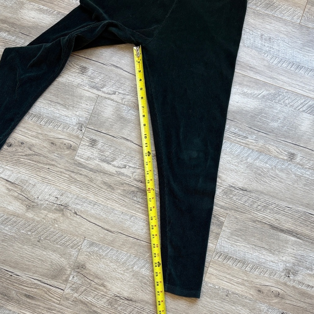 3/$30! Vintage Velour Track Suit Dark Green Ribbed Leggings 1/4 Zip Top - Picture 9 of 9